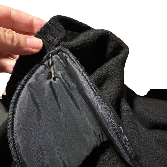 Vintage Paola Conte Beaded Angora Wool Sweater Black Floral Embellished – Size M - Picture 7 of 9